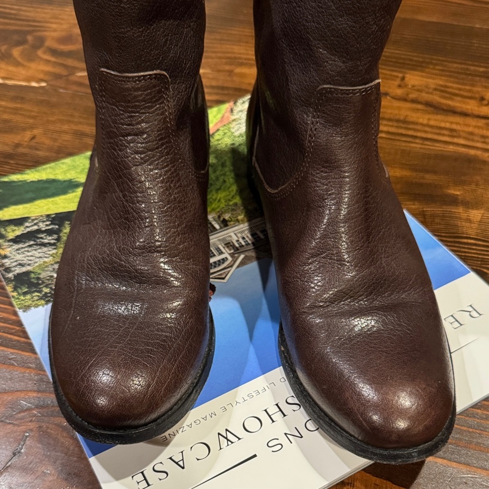 Frye Melissa Dark Brown Ankle Boots - Picture 3 of 11